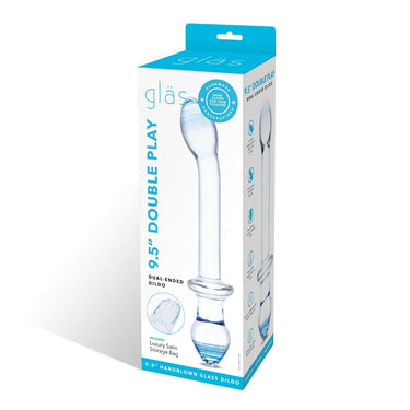 Dual Ended Glass Dildo - 9.5 Inch Curved Design for G-Spot & Anal Pleasure